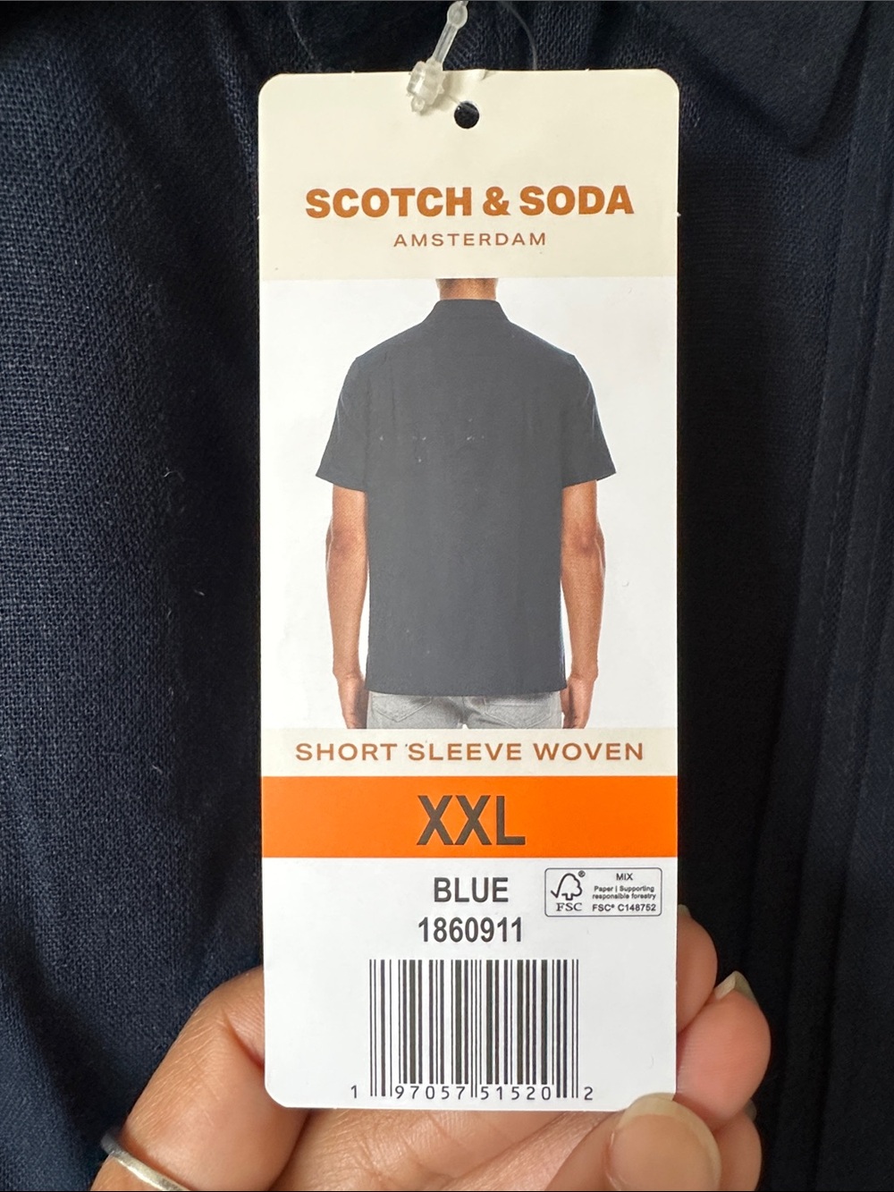 Scotch & Soda Navy Blue Havana Style Linen Blend Pleated Button Down Shirt XXL - Picture 6 of 16